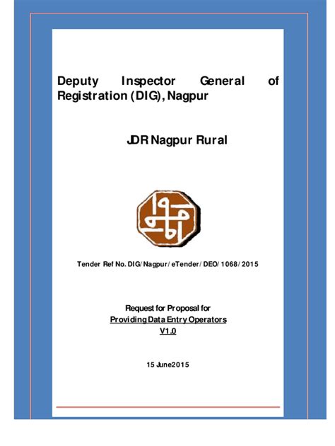 Fillable Online Deputy Inspector General Of Registration Dig Nagpur