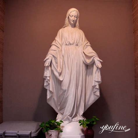 White Marble Outdoor Blessed Mother Statue Youfine Sculpture