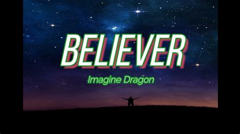 Imagine Dragon Believer Lyrics Lyricsareart Youtube