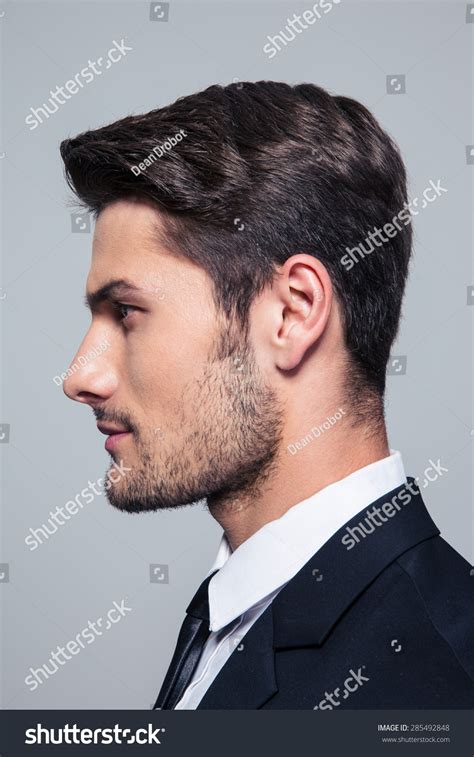 Side View Portrait Handsome Businessman Over Stock Photo 285492848