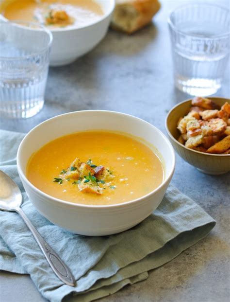 Roasting the butternut squash gives so much more depth of flavor! Easy Butternut Squash Soup - Once Upon a Chef
