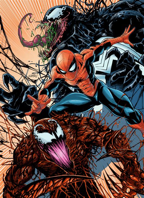 Spidey Vs Venom Vs Carnage Eric Betancourt Marvel Spiderman Art