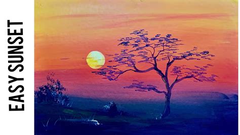 Sunrise Sunset Easy Acrylic Painting Youtube