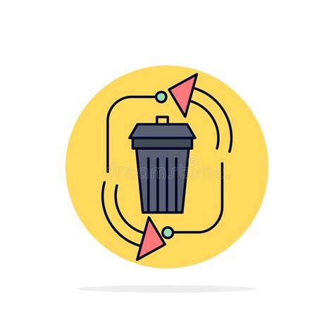 Waste Disposal Garbage Management Recycle Flat Color Icon Vector