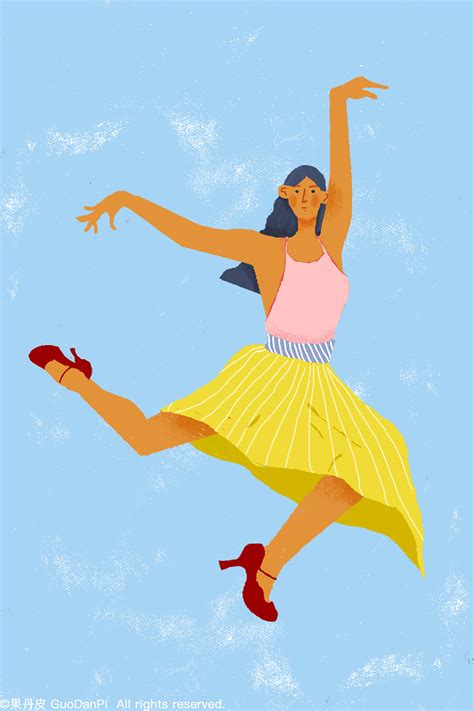 跳舞的女孩插画创作习作果丹皮guodanpi 原创作品 站酷 Zcool
