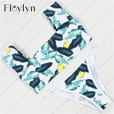 Buy Floylyn Off Shoulder Bikinis Women Beach 2017