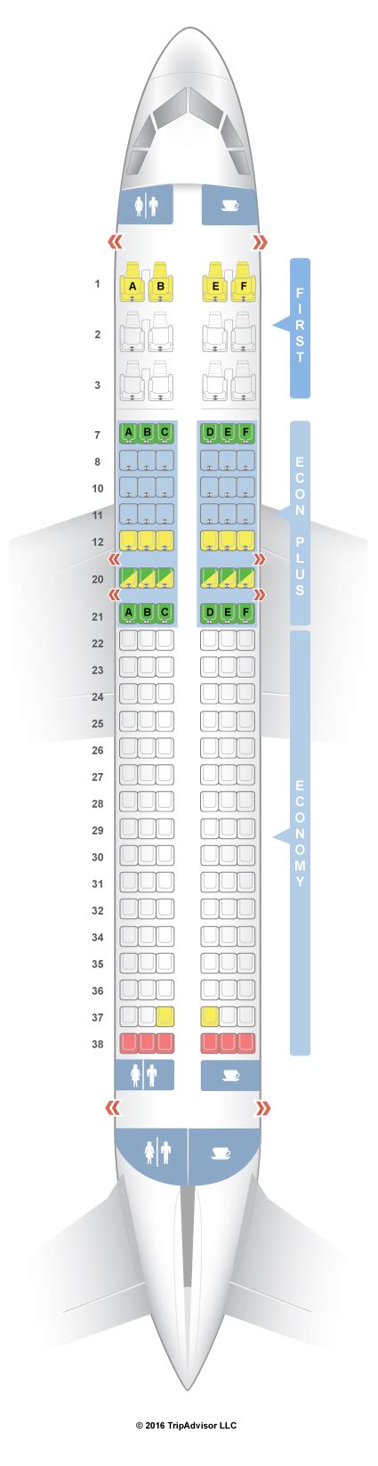 United Airlines Airbus A320 Seat Map