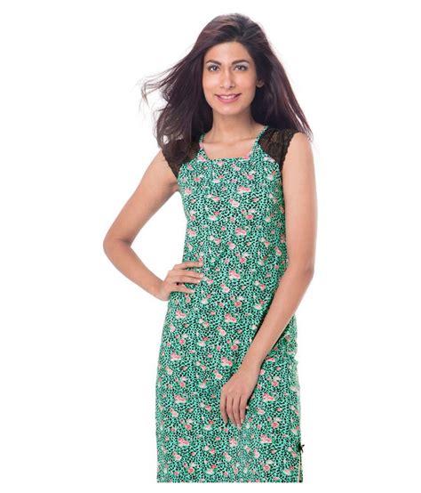 Buy Prettysecrets Green Cotton Nighty And Night Gowns Online At Best Prices In India Snapdeal