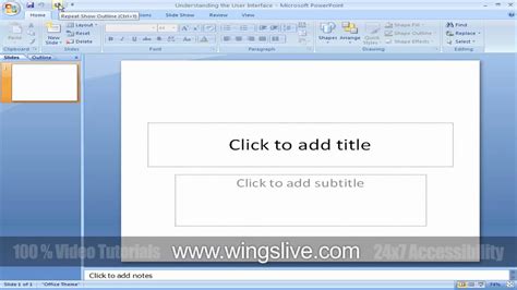 Microsoft Office Powerpoint 2007 New Interface Understanding The