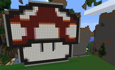 Pixel Art Mushroom Mario Minecraft Project