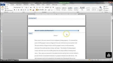 Creating An Apa Style Header In Microsoft Word 2010 And Openoffice