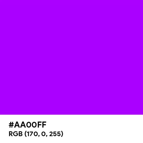 Vibrant Purple Color Hex Code Is Aa00ff