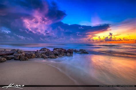 Sunrise Palm Beach Island Florida Cloud Colors Hdr Photography By