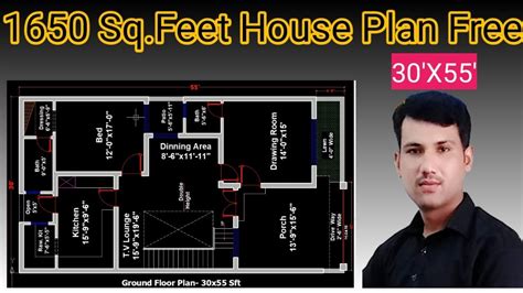 30x55 House Plan 1650 Sqft 9x17 Meters Modern Design Ground