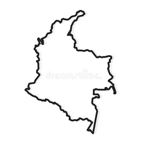 Black Outline Of Colombia Map Stock Vector Illustration Of Earth