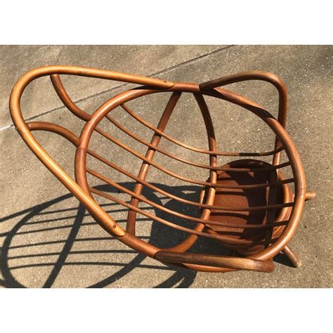 You can easily find bamboo chairs, tables, bed frames cushioning: Mid Century Boho Chic Bamboo & Rattan Swivel Clam Chair ...