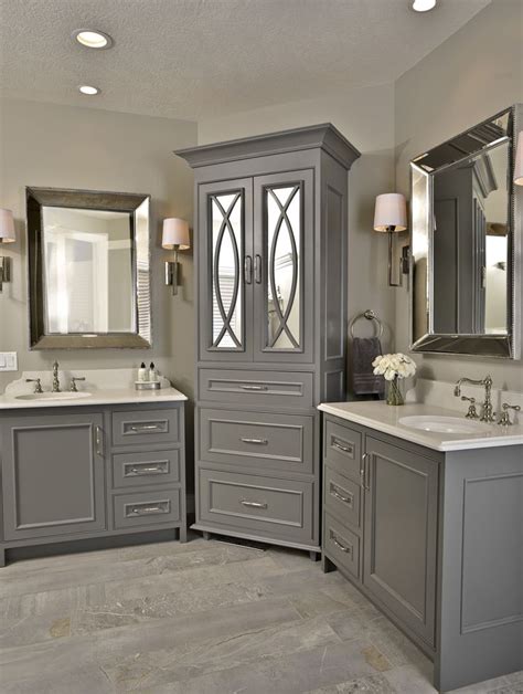 A central fixture in any master or guest bathroom, your vanity is the spot for everything from brushing your teeth to stashing your bathroom essentials. Beautiful Bathroom, Gauntlet Gray Cabinets, Master Bath ...