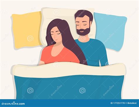 Man And Woman Sleeping In Bed Loving Couple Sleeps At Night Lovers Sleep In An Embrace Stock