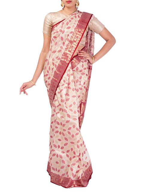 buy cream bengal cotton saree saree online shopping sa30b611424 latest indian saree bengal