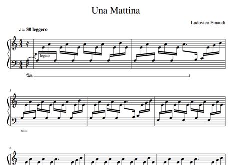Ludovico Einaudi Una Mattina Free Sheet Music Pdf For Piano The Piano Notes