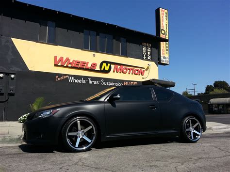 2013 Matte Black Scion Tc On 19x95 Stance Wheels Style Sc 5ive With A