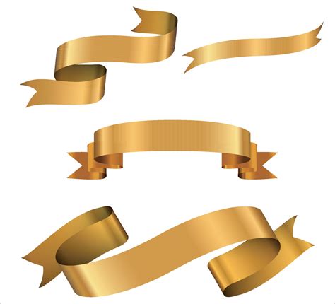 Gold Ribbon Banner Vector Art Icons And Graphics For Free Download