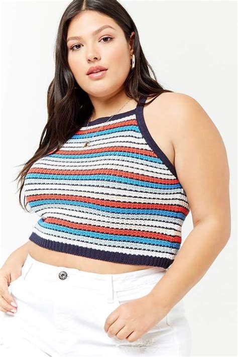 forever 21 plus size striped high neck crop top plus size crop tops womens fashion dresses