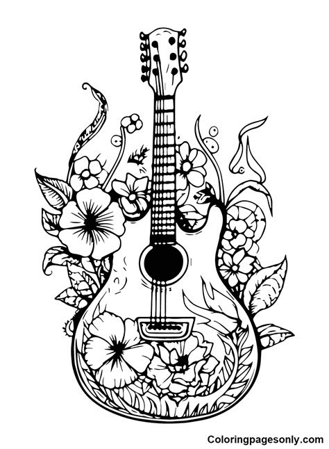 Guitar Coloring Pages Printable for Free Download