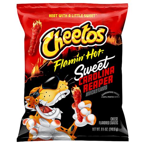 Cheetos Cheese Flavored Snacks Flamin Hot Sweet Carolina Reaper Flavored 85 Oz Chips