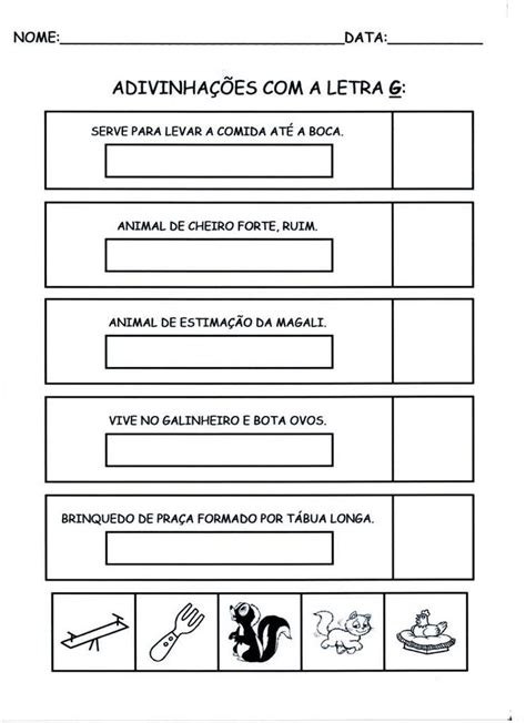 Atividades De Adivinhação · Alfabetização Blog Atividades