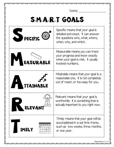Smart Goals For Kids Smart Goals Worksheet Smart Goals Template