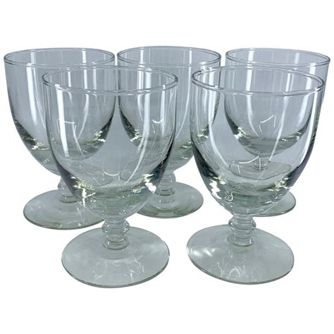 Set Of Five Glass Goblets For Sale At 1stdibs