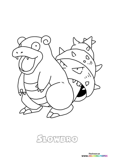 080 Slowbro Coloring Pages For Kids