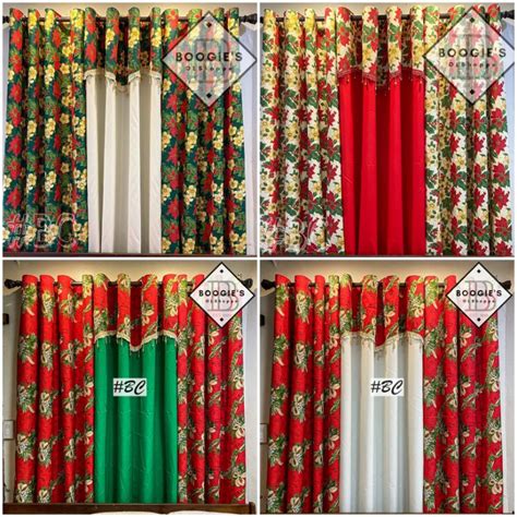 Christmas Window Curtain Set 3 In 1 W Valance Shopee Philippines