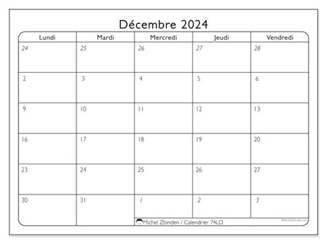 Calendrier Décembre 2024 74ld Michel Zbinden Ch