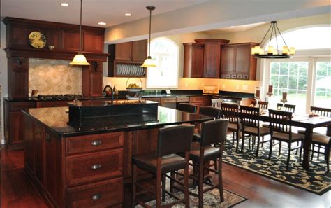 Traditional kitchens introduce colors like pale blue, yellow, cream, cherry or brown, natural wood grains, and painted or plain wood cabinets. Dark Cherry Kitchen Cabinets With Granite Countertops ...