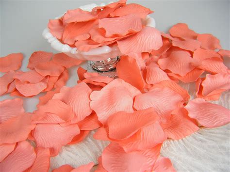 500 Coral Bulk Petals Artifical Rose Petals Coral Wedding Decoation