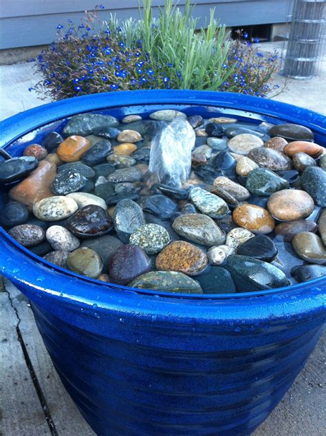 Water Feature Made With A Water Pump In A 5 Gallon Bucket Inside Of A