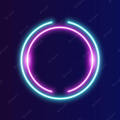 Футуристический неоновый круг рамка границы синий и розовый неоновый