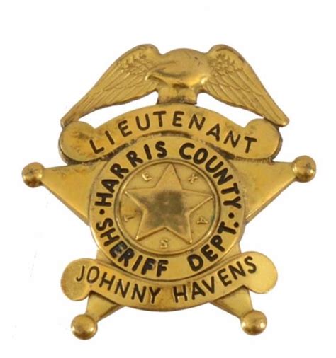 Lt Johnny Havens Harris Co Sheriffs Badge