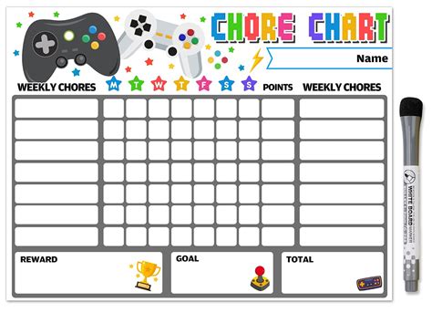 Buy Video Games Kids Chore Chart Magnetic Reward Chart For Boys