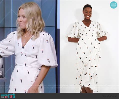 Wornontv Kellys White Embroidered Wrap Dress On Live With Kelly And