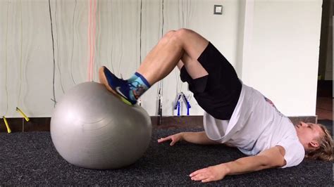 Swiss Ball Hip Lift Into Leg Curl Youtube