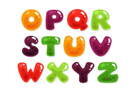 Colorful Jelly Alphabets For Kids Part 2 533172 Vector Art At Vecteezy