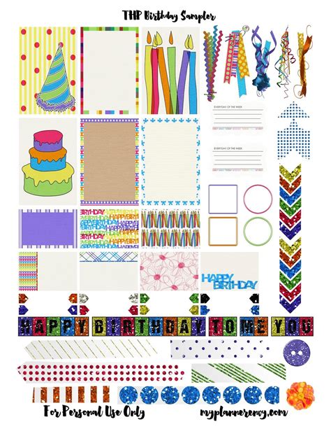 Free Printable Birthday Sampler For The Mambi Happy Planner Happy