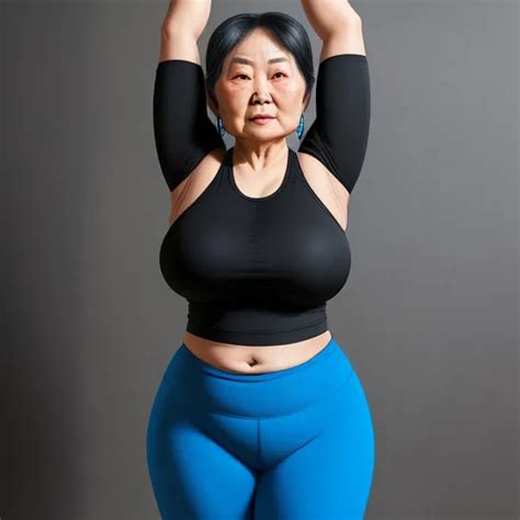 Image Size Converter Thicc Asian Granny In Leggings Yoga