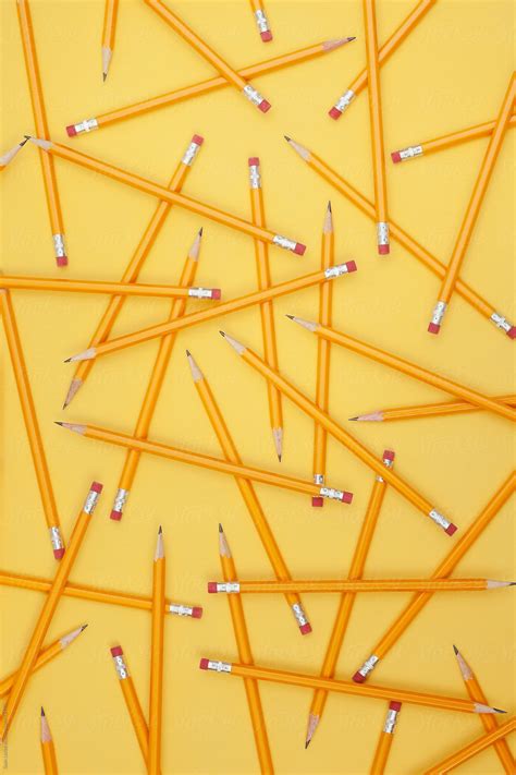 Pencils Pattern Of Pencils From Overhead By Stocksy Contributor