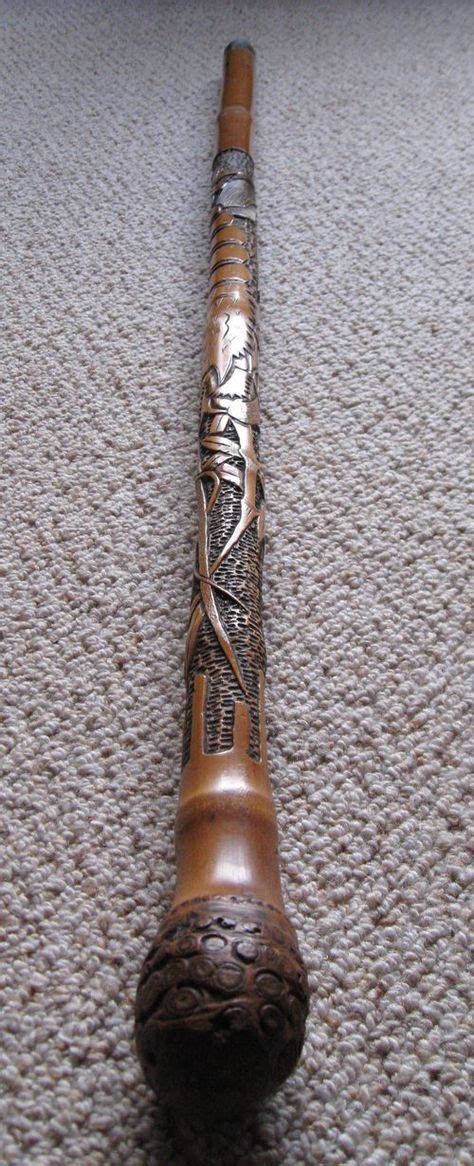 Oriental Carved Bamboo Walking Stick | Hand carved walking sticks, Walking sticks, Wooden ...