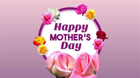 Happy Mothers Day Animated Card Roses Youtube