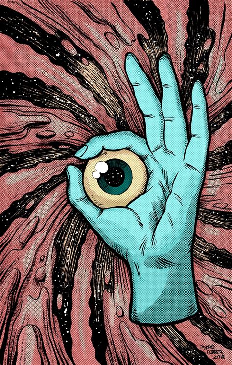 Pedro Correa Illustrator Cosmic Eyeballs Psychadelic Art